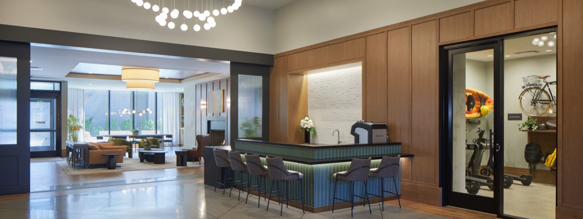 A lobby lounge interior
