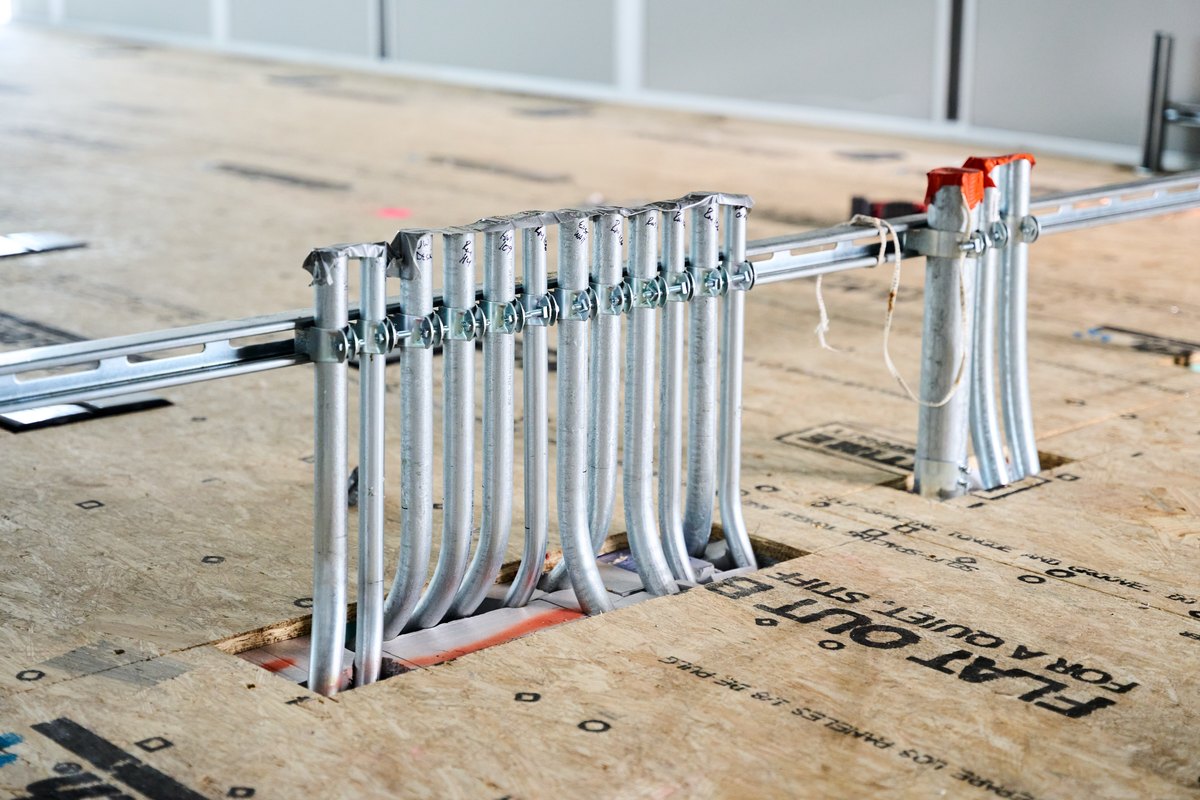 Electrical rough-in conduit at floor