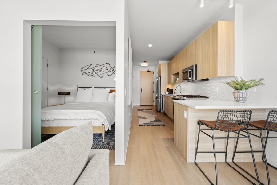 Open floor plan, Chicago condo
