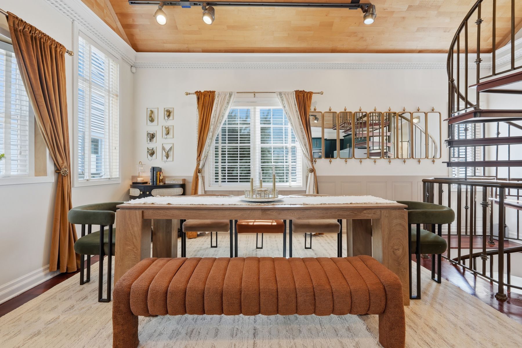 Dining room and spiral staircase, Wicker Park